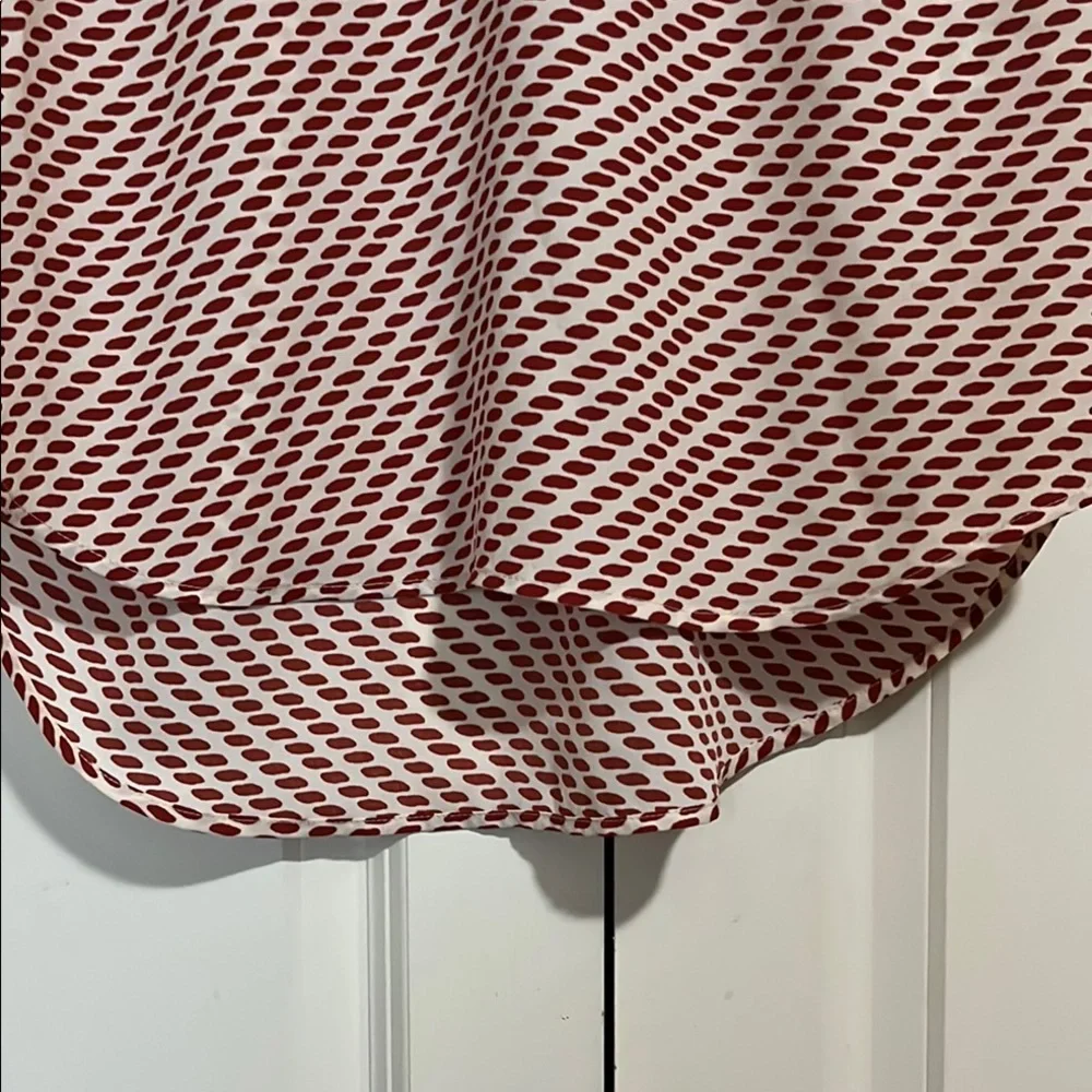 NWOT Banana Republic Asymmetrical Red and White Cap Sleeve Top - Picture 3 of 7